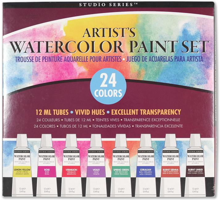 Artist's 24-Color Watercolor Paint Set with Vivid Hues