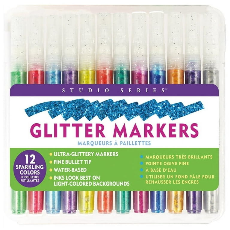 Shimmer Markers Outline: Set 12 Penne Glitterate A Doppia Linea Per Disegno E Scarabocchi, Regalo Artistico Per Bambine E Adolescenti