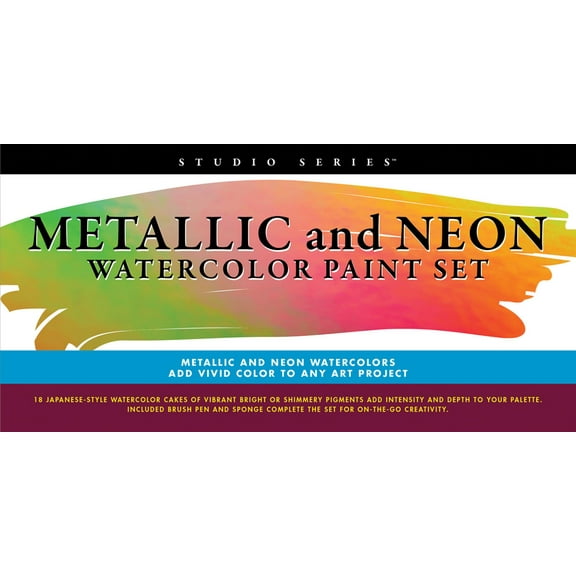 Studio Series Metallic & Neon Watercolor Paint Set (Set of 16) (Other)