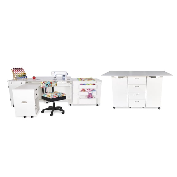 Studio Sets | Kookaburra With Aussie Bundle Ash White: Sew Wow Hydraulic Chair