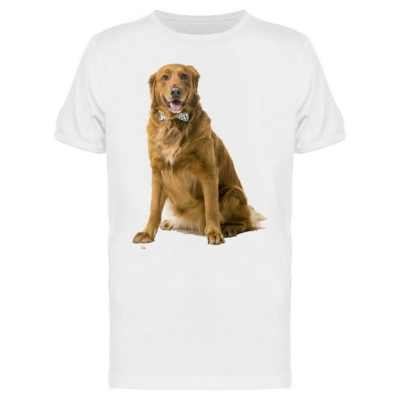 Studio Shot Golden Dog Bow Tie T-Shirt Men -Image by Shutterstock, Male Medium