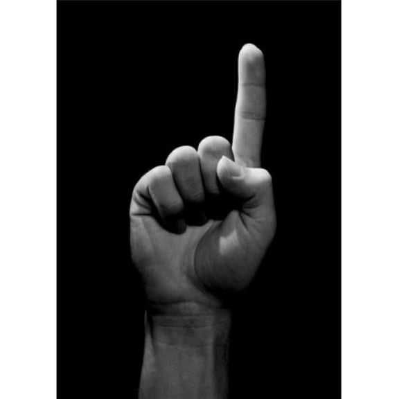 Studio Shot of Male Hand Pointing Poster Print - 18 x 24 in.