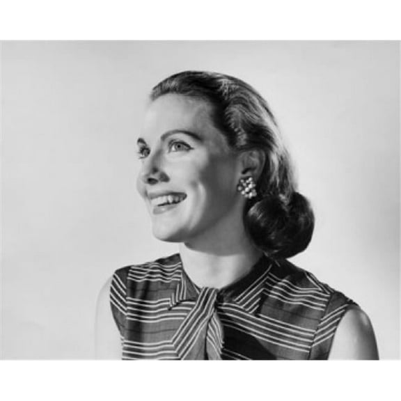 Studio Shot of Young Woman Smiling Poster Print - 18 x 24 in.