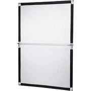 pro studio solutions 140x200cm 55.25x78.75in sun scrim - collapsible frame diffusion & silver/white reflector kit with handle and carry bag