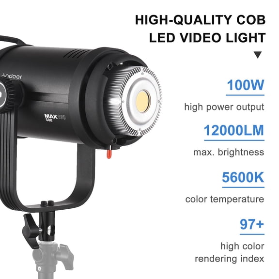 Studio Stuido LED Video Light Stepless Dimming 5600K Color Temperature Wireless Remote Control Photography Light