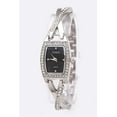 thumbnail image 1 of Studio Time Women's 20mm Crystal Bezel Stainless Steel Bracelet Wristwatch, Silver & Blue, (ST3175W), 1 of 3