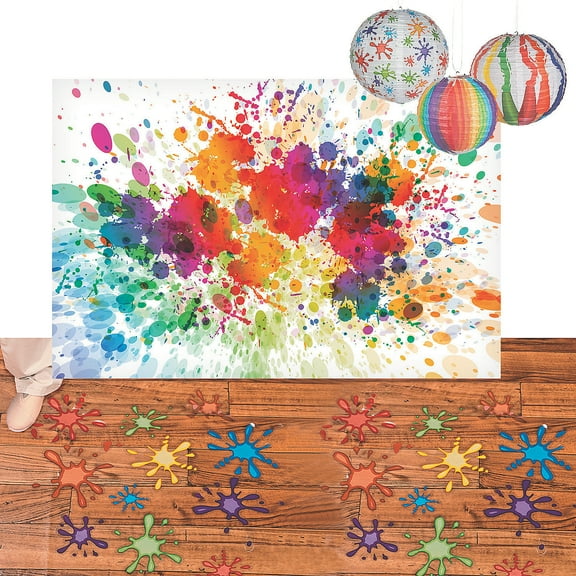 Studio VBS Paint Splatter Small Scene Decorating Kit, Party Decor, Other, 17 Pieces
