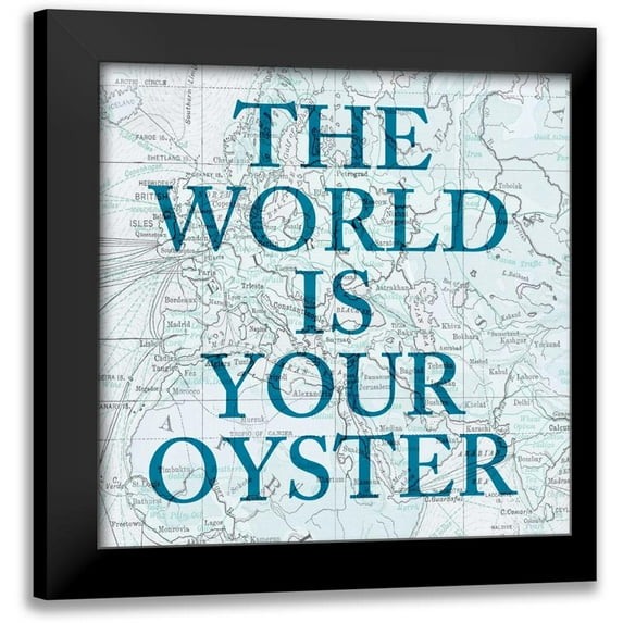 Studio W 12x12 Black Modern Framed Museum Art Print Titled - Map Words II