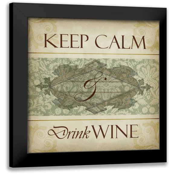 Studio W 12x12 Black Modern Framed Museum Art Print Titled - Wine Phrases V