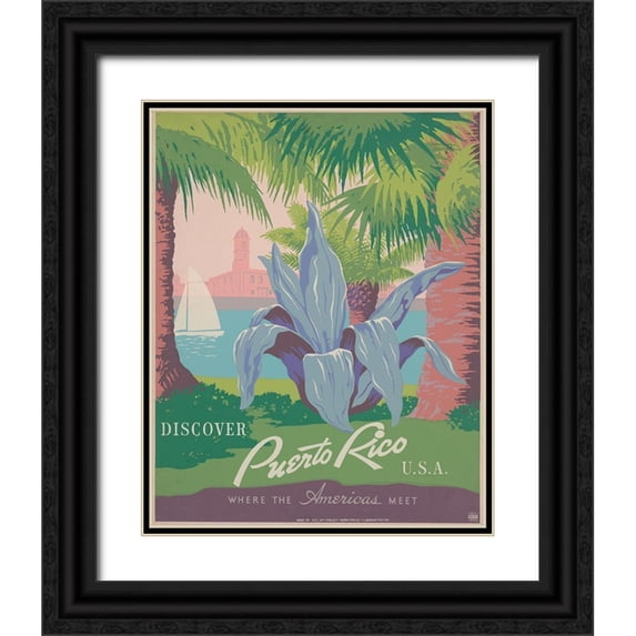 Studio W 12x14 Black Ornate Wood Framed with Double Matting Museum Art Print Titled - Custom See South America IV