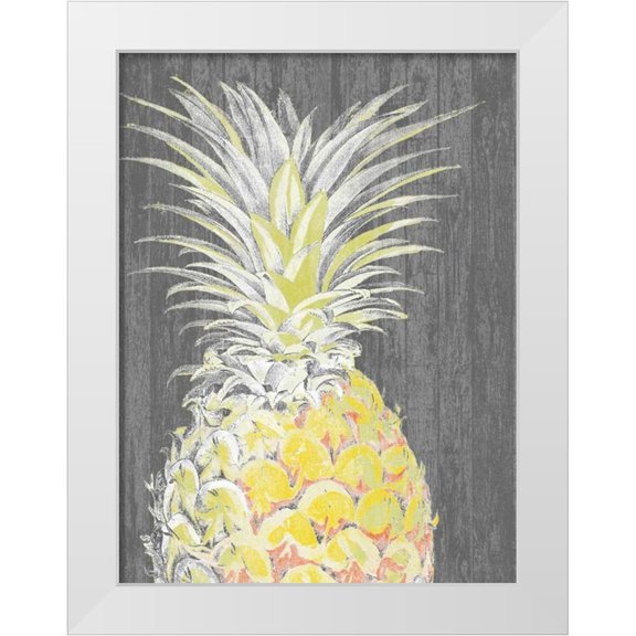 Studio W 12x14 White Modern Wood Framed Museum Art Print Titled - Vibrant Pineapple Splendor I