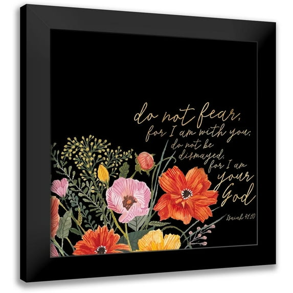Studio W 15x15 Black Modern Framed Museum Art Print Titled - Floral Faith III