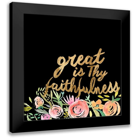 Studio W 15x15 Black Modern Framed Museum Art Print Titled - Floral Faith II