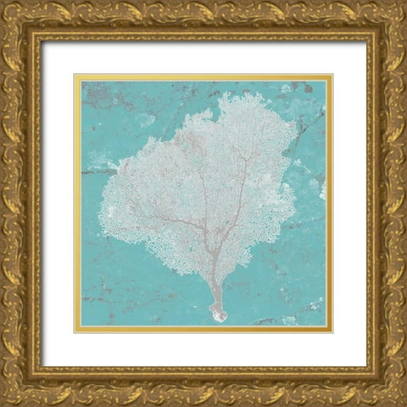 Studio W 15x15 Gold Ornate Wood Framed with Double Matting Museum Art Print Titled - Graphic Sea Fan VII