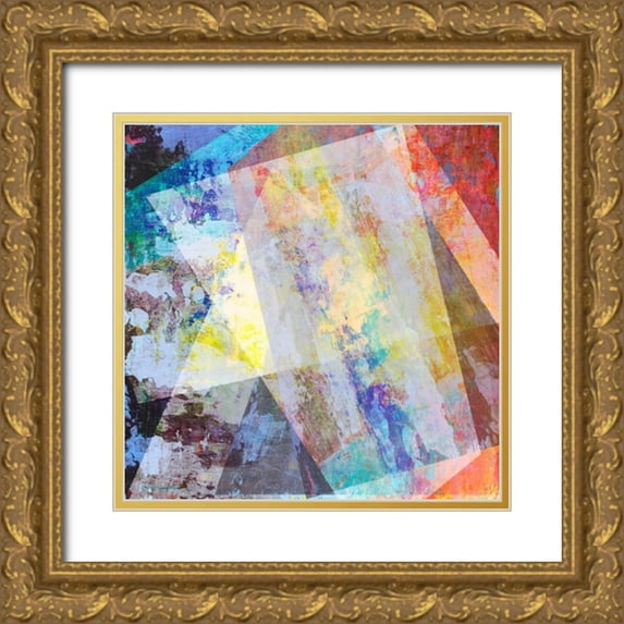 Studio W 15x15 Gold Ornate Wood Framed with Double Matting Museum Art Print Titled - Hifi Geometric V