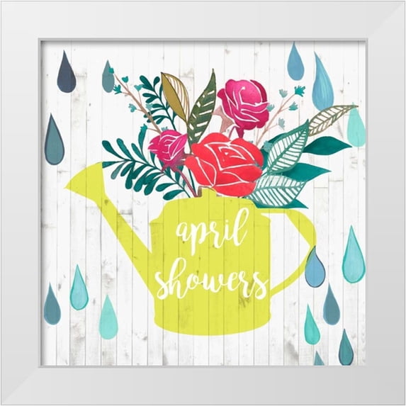 Studio W 15x15 White Modern Wood Framed Museum Art Print Titled - April Showers and May Flowers I