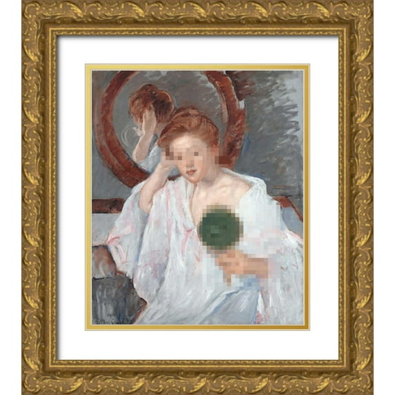 Studio W 15x17 Gold Ornate Wood Framed with Double Matting Museum Art Print Titled - Masked Master III