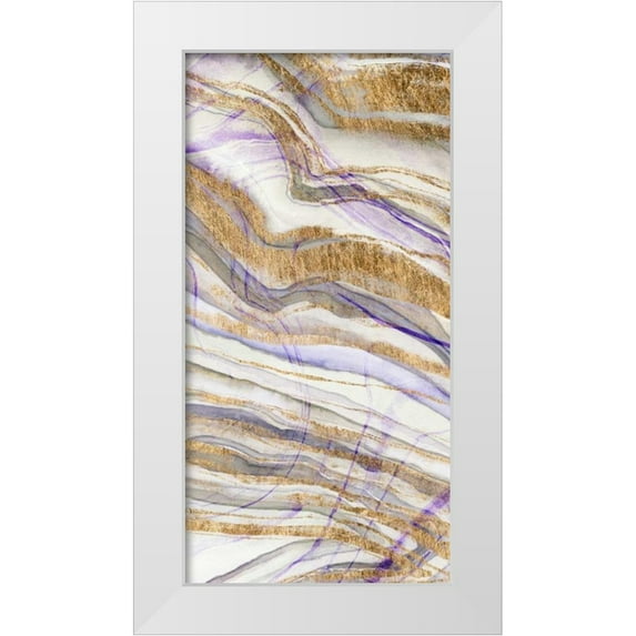 Studio W 18x32 White Modern Wood Framed Museum Art Print Titled - Amethyst and Gold II