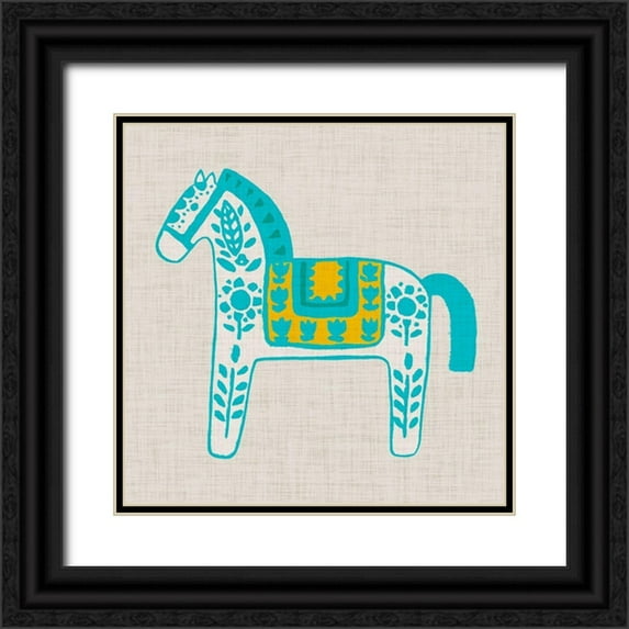 Studio W 20x20 Black Ornate Wood Framed with Double Matting Museum Art Print Titled - Decorative Burro II