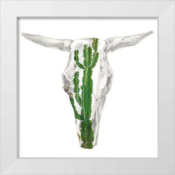 Studio W 20x20 White Modern Wood Framed Museum Art Print Titled - Day of the Dead Skull Mount IX