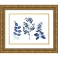 thumbnail image 1 of Studio W  24x19 Gold Ornate Wood Framed with Double Matting Museum Art Print Titled - Indigo Pressed Florals I, 1 of 4