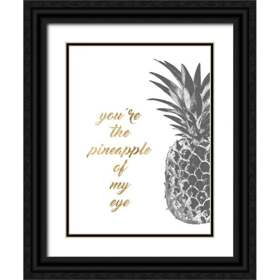 Studio W 25x32 Black Ornate Wood Framed with Double Matting Museum Art Print Titled - Pineapple Life III