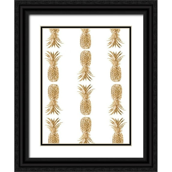 Studio W 25x32 Black Ornate Wood Framed with Double Matting Museum Art Print Titled - Pineapple Life VI