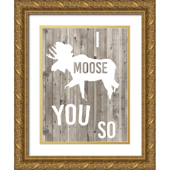 Studio W 25x32 Gold Ornate Wood Framed with Double Matting Museum Art Print Titled - Lodge Pun IV