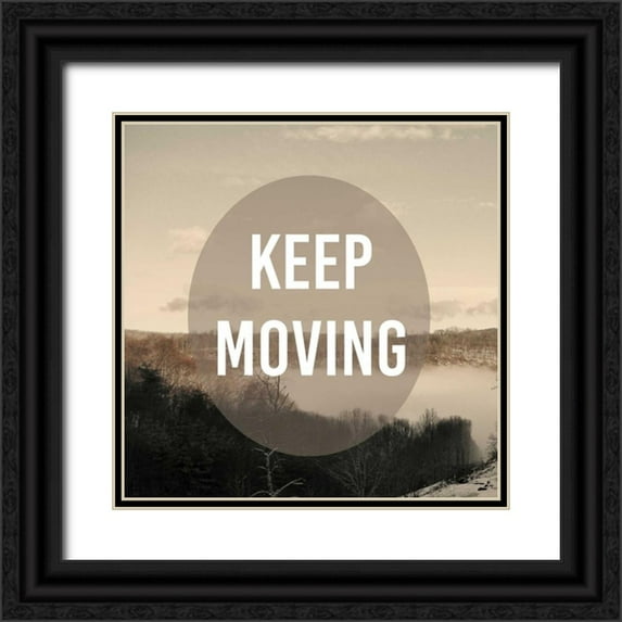 Studio W 26x26 Black Ornate Wood Framed with Double Matting Museum Art Print Titled - Foggy Mountain Motivation II