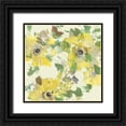 thumbnail image 1 of Studio W 26x26 Black Ornate Wood Framed with Double Matting Museum Art Print Titled - Yellow and Grey Blooms II, 1 of 4