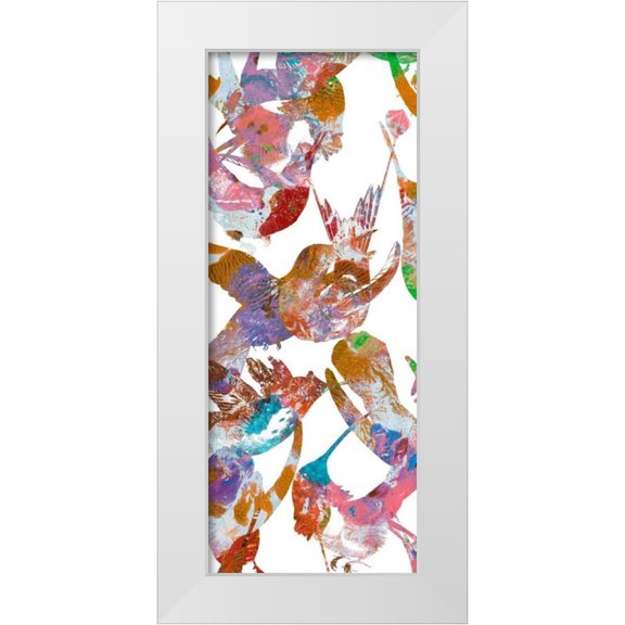 Studio W 8x14 White Modern Wood Framed Museum Art Print Titled - Bright Flight Birds IV