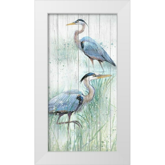 Studio W 9x14 White Modern Wood Framed Museum Art Print Titled - Seaside Heron Pair I