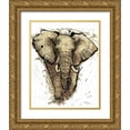 thumbnail image 1 of Studio Wellington 15x18 Gold Ornate Wood Framed with Double Matting Museum Art Print Titled - Gold Africa I on White Crop, 1 of 4