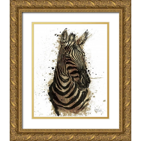 Studio Wellington 26x32 Gold Ornate Wood Framed with Double Matting Museum Art Print Titled - Gold Africa II on White Crop