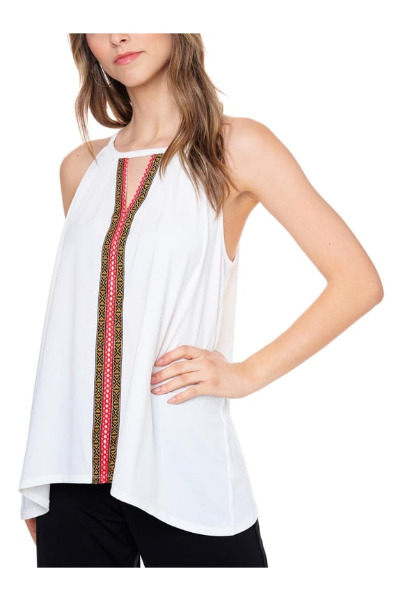 Studio by JPR Womens Crochet Keyhole Halter Top