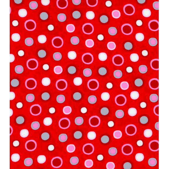 Studio e Hearts of Love 4375-88 Dots Red Cotton Fabric By Yard