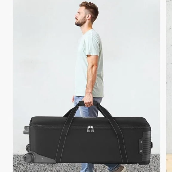 Studio equipment dolly case, rolling camera carrying bag, made of nylon fabric with padded compartments, scratch-resistant, wear-resistant, and shockproof.
