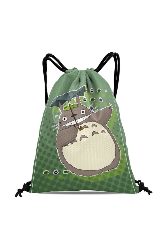 Studio of Ghibli Gym Drawstring Backpack:Waterproof, perfect for hiking, yoga, swimming, beach, and shopping, sized at 15.7*17.7 inches (40cm45cm.
