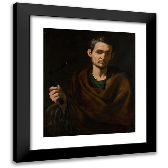 Studio of Jusepe de Ribera 12x14 Black Modern Framed Museum Art Print Titled - Saint Matthew