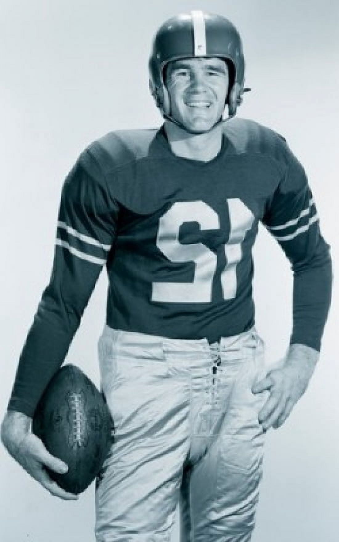 Studio portrait of American football player smiling Canvas Art -  (18 x 24)