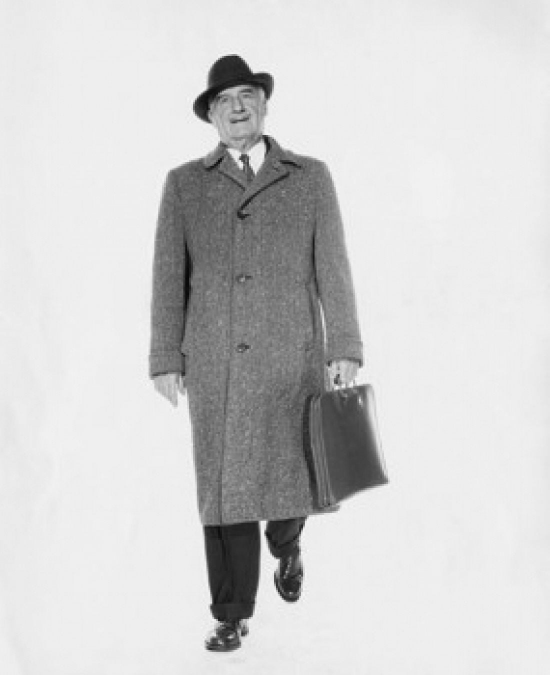 Studio portrait of businessman carrying briefcase Canvas Art - (24 x 36)