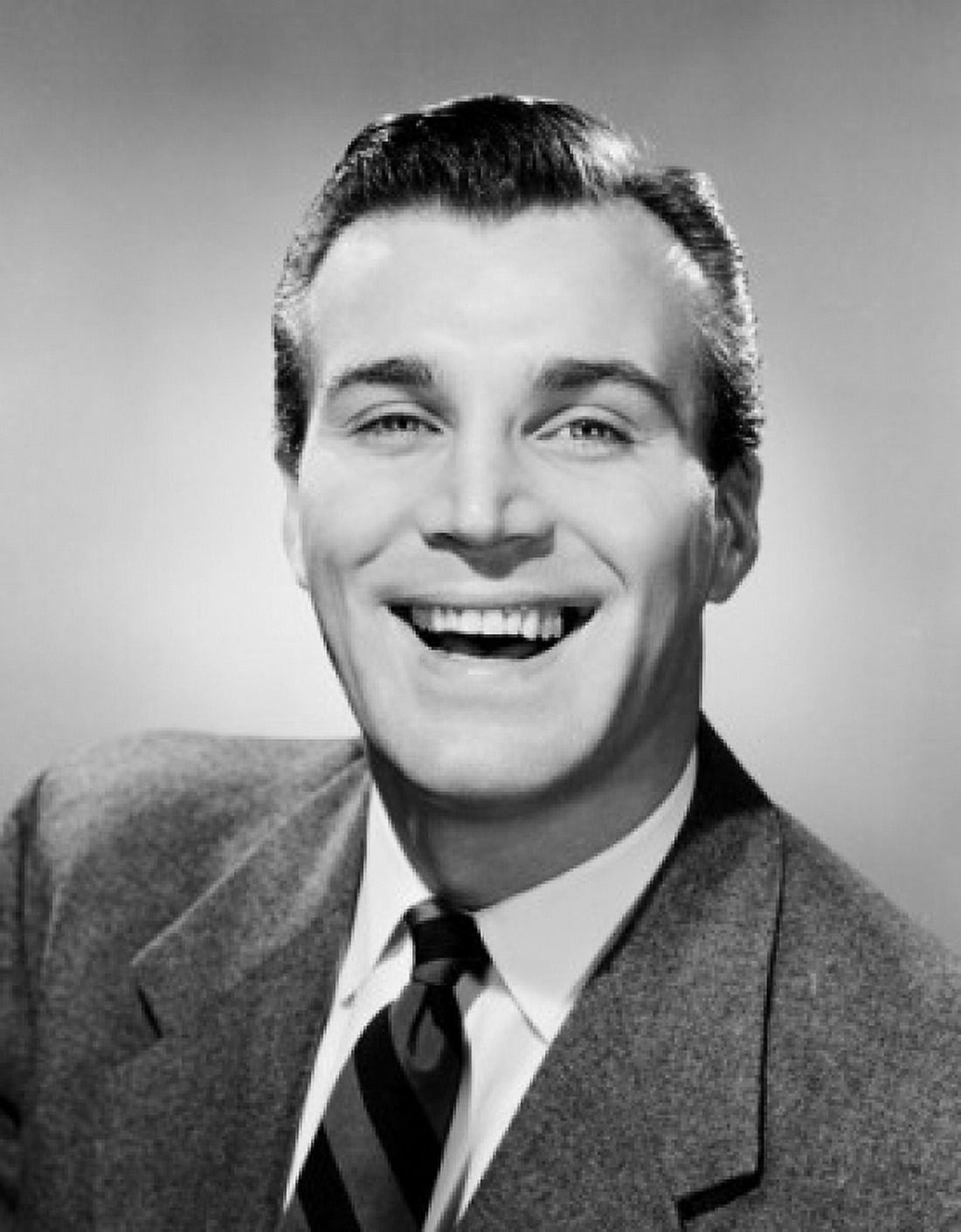 Studio portrait of businessman laughing Canvas Art - (18 x 24)