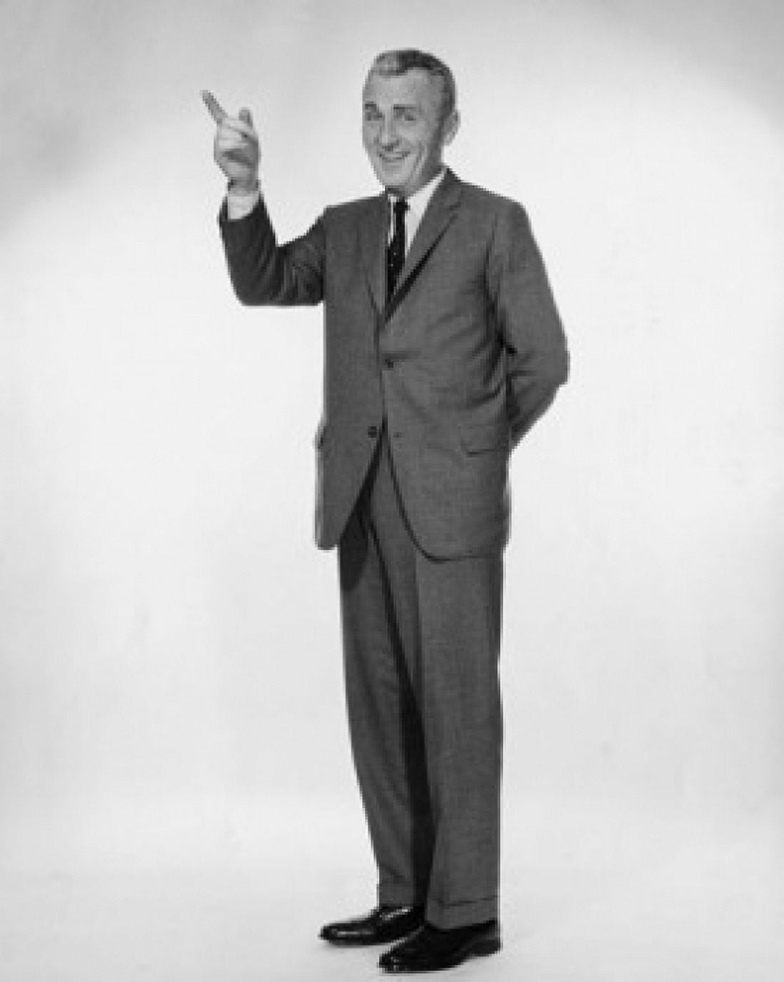 Studio portrait of businessman pointing upwards Canvas Art - (24 x 36)