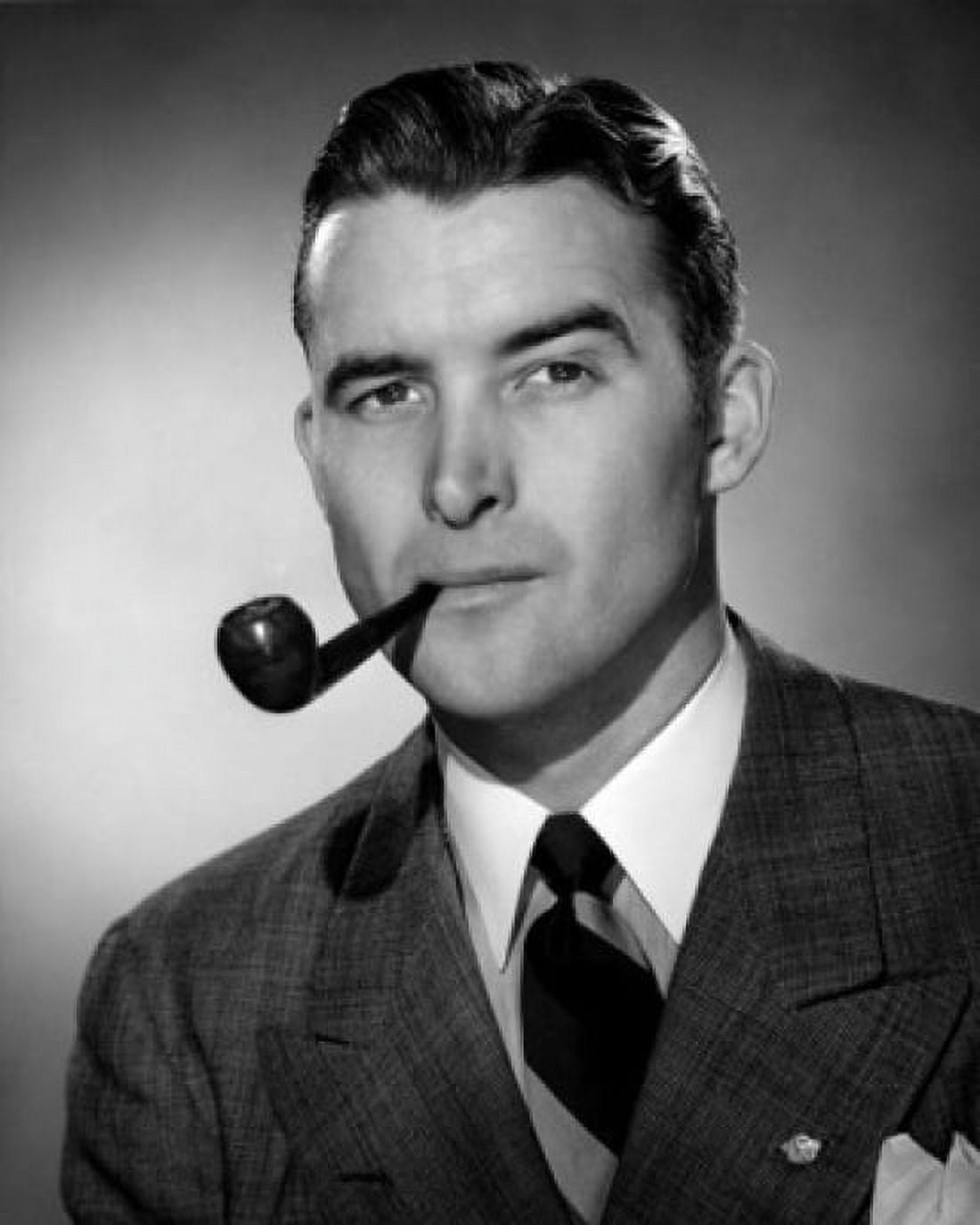 Studio portrait of businessman smoking pipe Canvas Art -  (18 x 24)