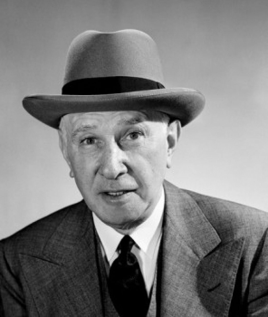 Studio portrait of businessman wearing hat Canvas Art - (24 x 36)