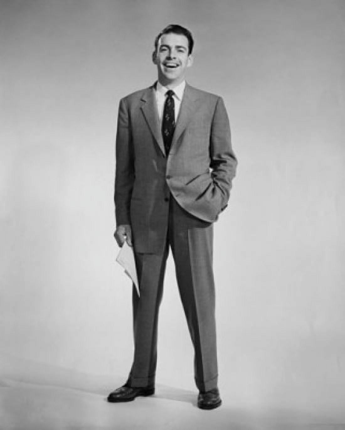 Studio portrait of businessman with hand in pocket Canvas Art - (18 x 24)