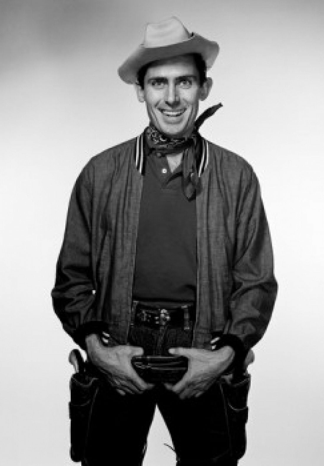 Studio portrait of cowboy Canvas Art - (18 x 24)