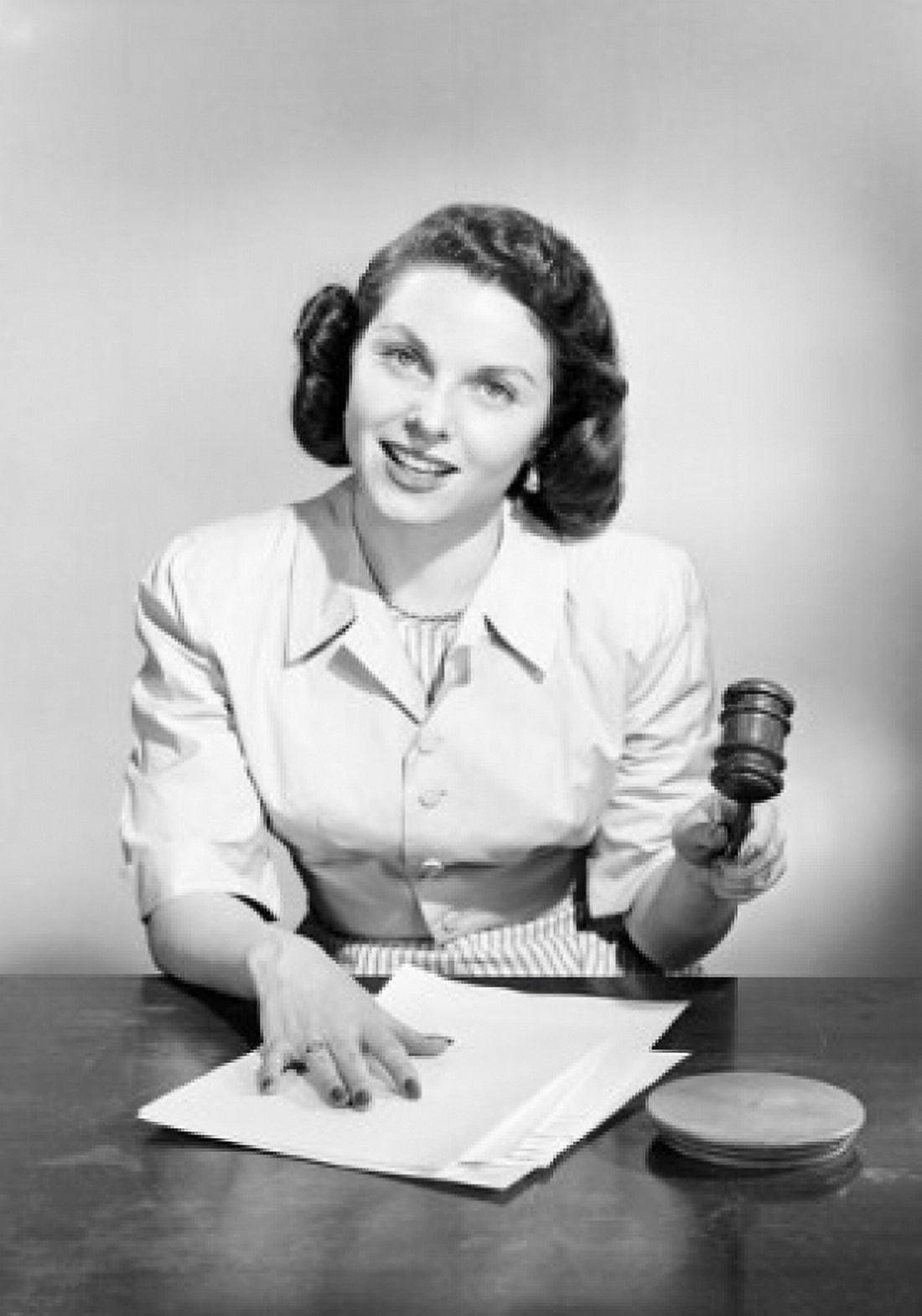 Studio portrait of female judge passing verdict Canvas Art - (24 x 36)