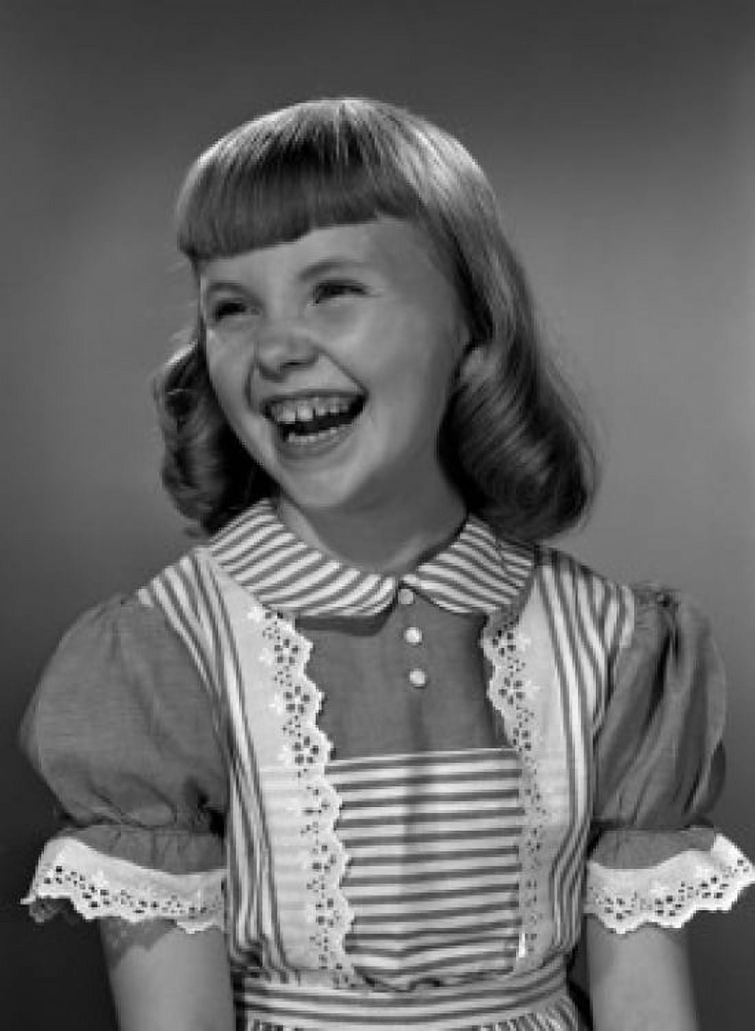 Studio portrait of girl laughing Canvas Art - (18 x 24)