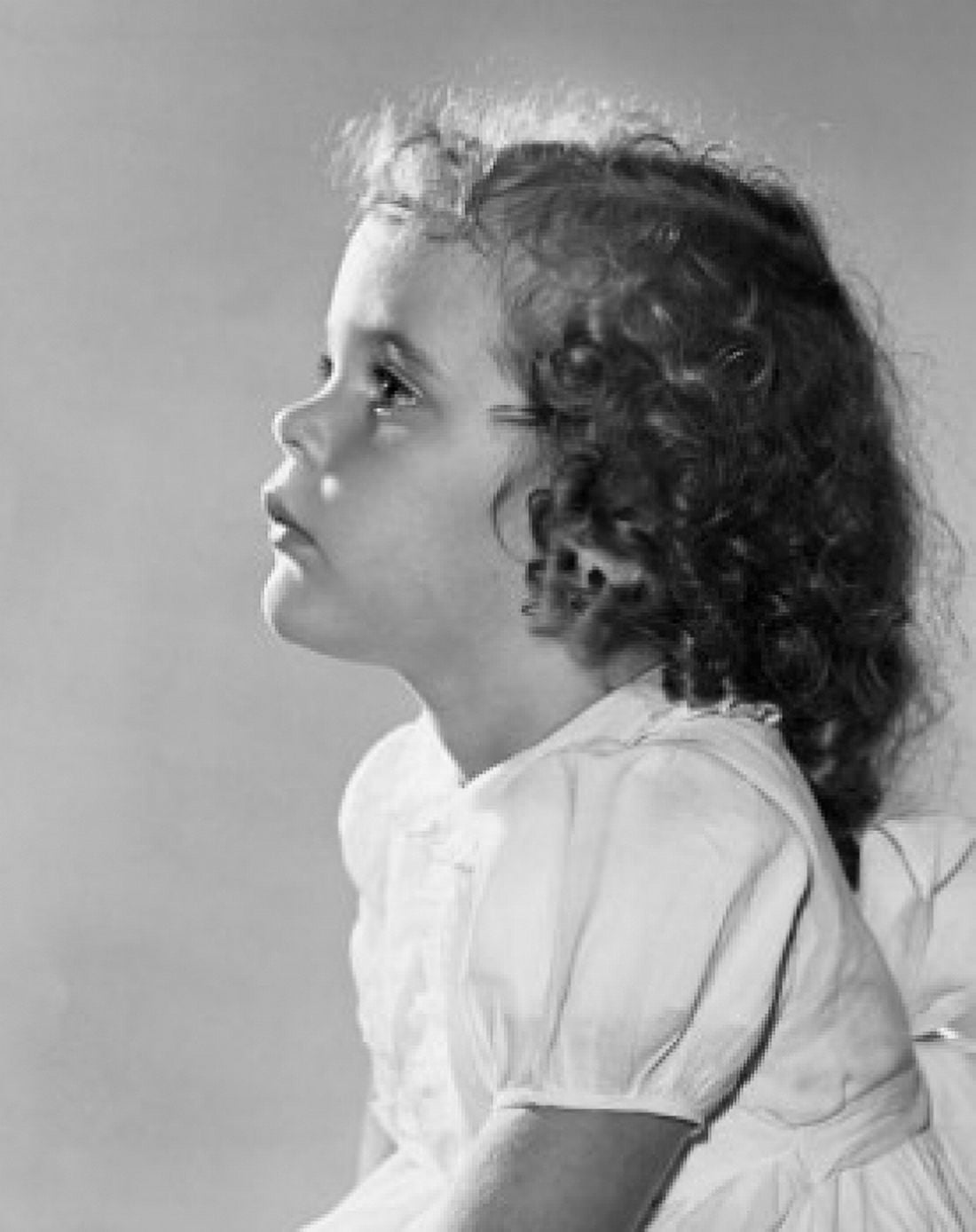 Studio portrait of girl looking up Canvas Art - (24 x 36)